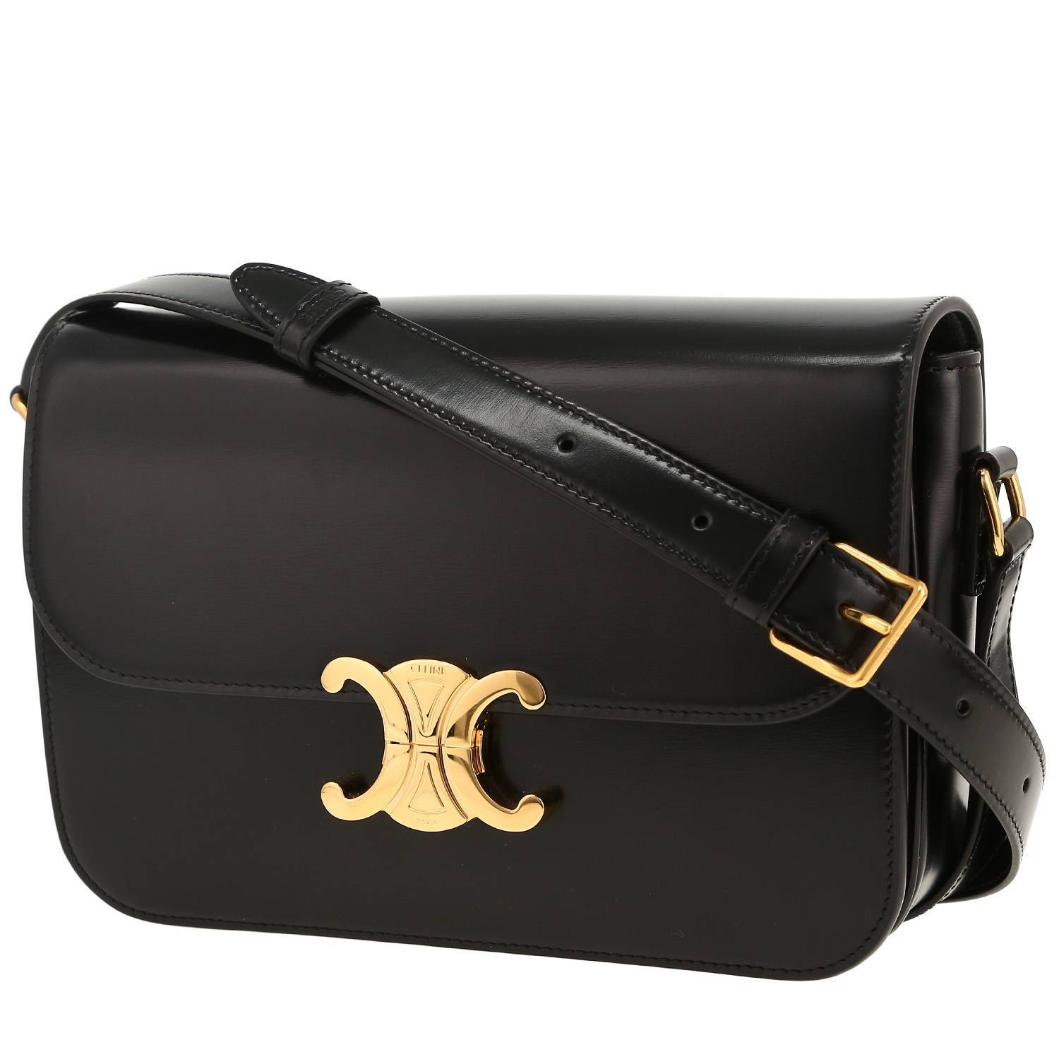 00pp-borsa-a-tracolla-celine-triomphe-in-pelle-liscia-nera.jpg TEEN TRIOMPHE