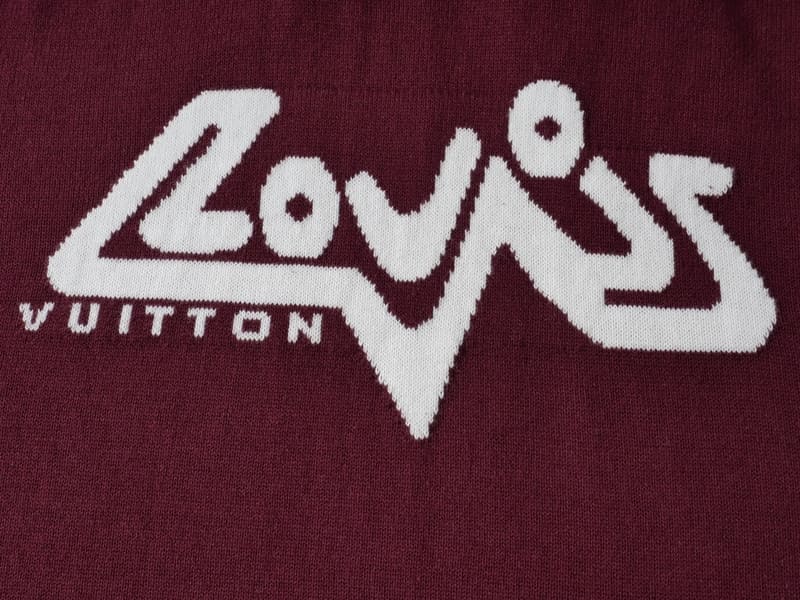 LV T-shirt Short-Sleeved Cotton Intarsia Crewneck