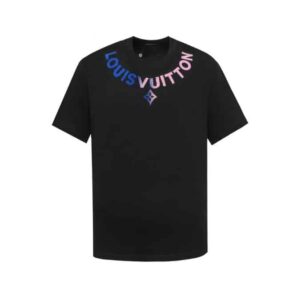 LV T-shirt Black Gradient Logo