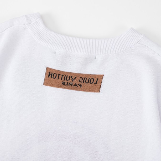 LV T-shirt White Pink Logo