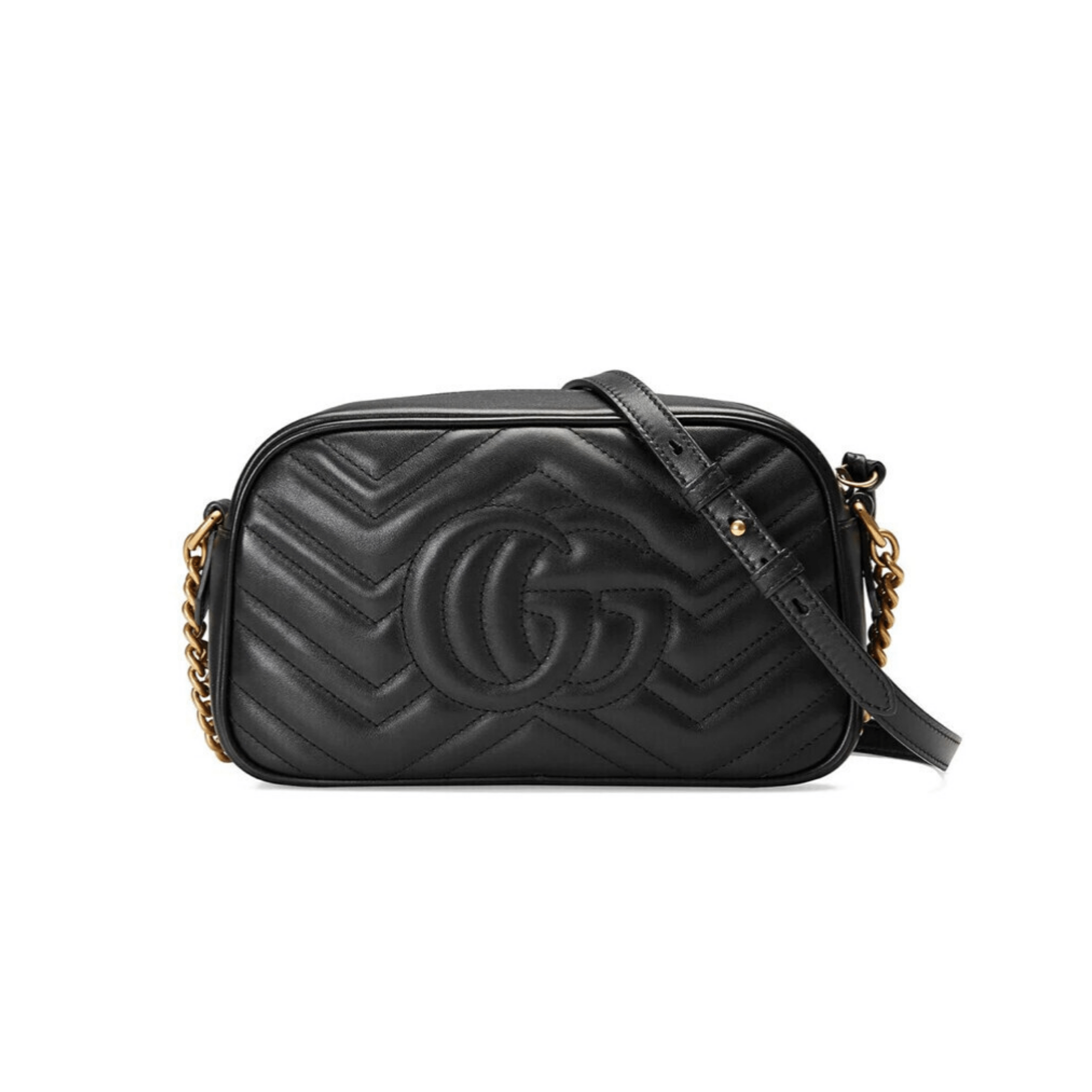 BORSA A SPALLA DONNA GG MARMONT MATELASSÉ PICCOLA NERO
