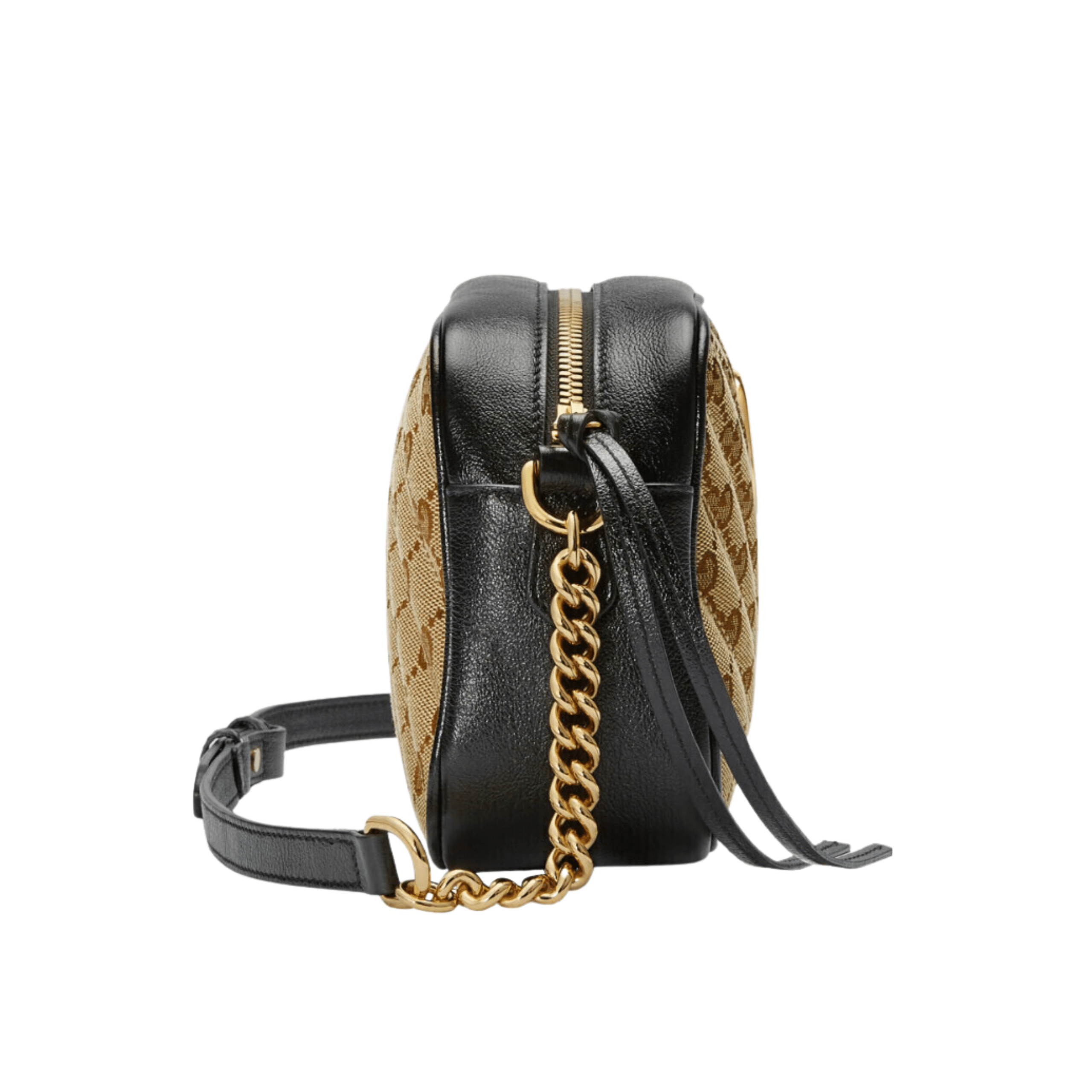 BORSA A SPALLA DONNA GG MARMONT MATELASSÉ PICCOLA BEIGE/EBANO