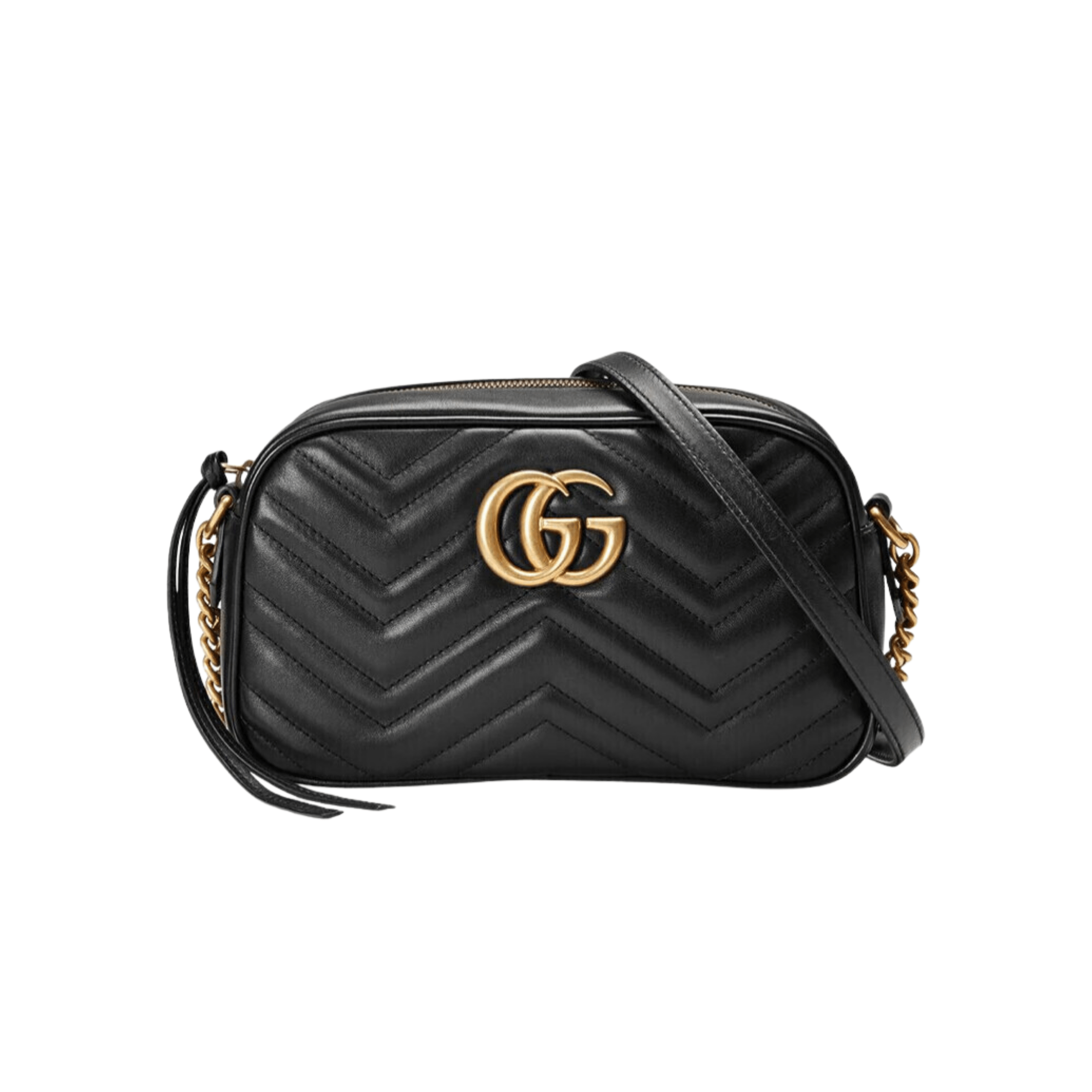 BORSA A SPALLA DONNA GG MARMONT MATELASSÉ PICCOLA NERO