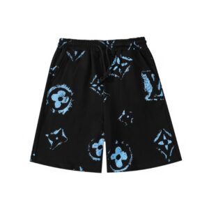 LV Shorts Black Splatter Monogram