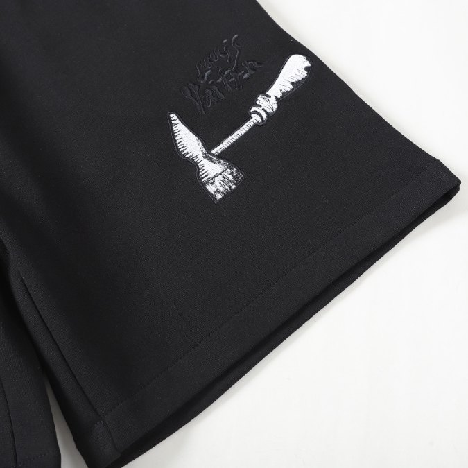 LV Shorts Black Embroidered Tools