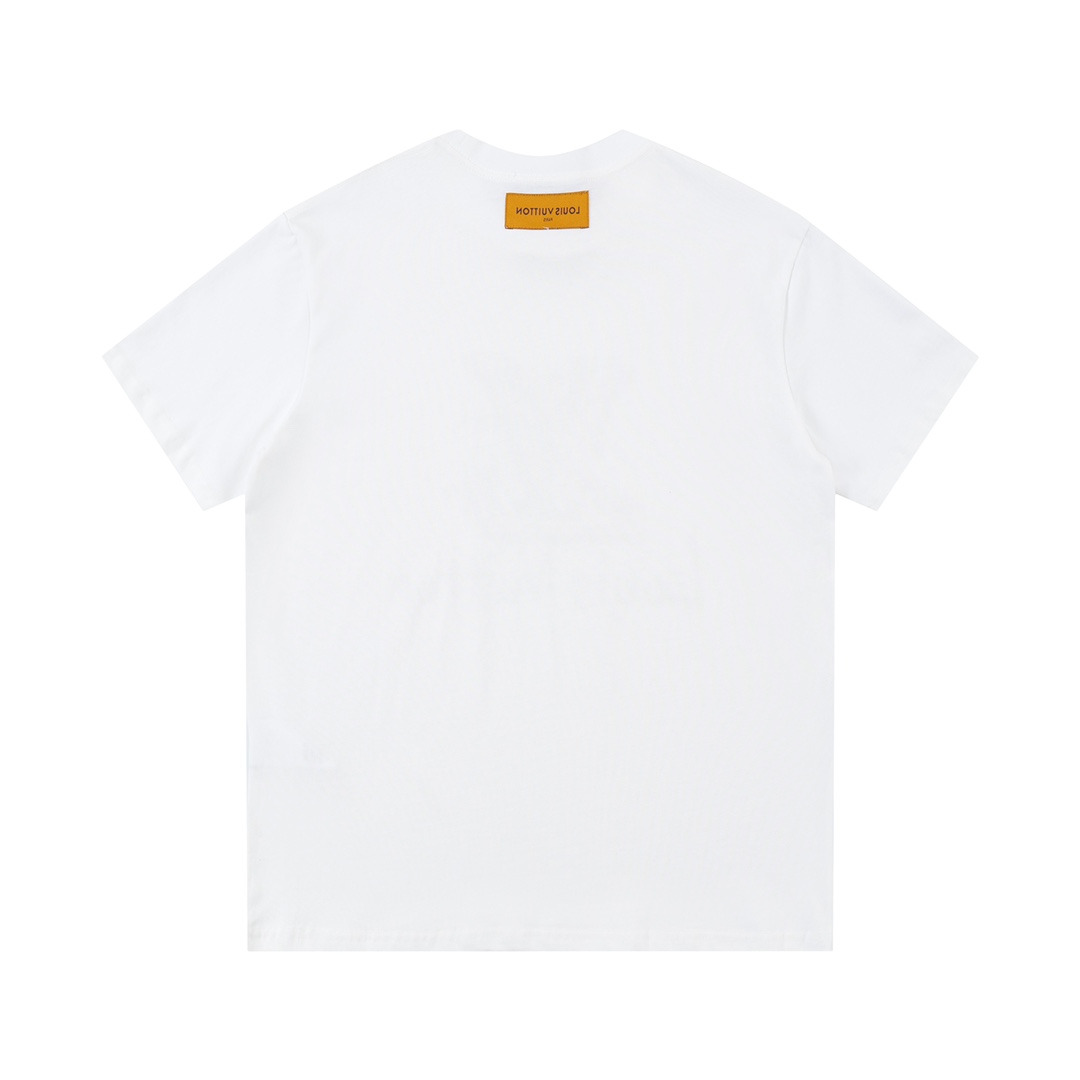 31a32928.jpg LV T-Shirt Monogram Print White