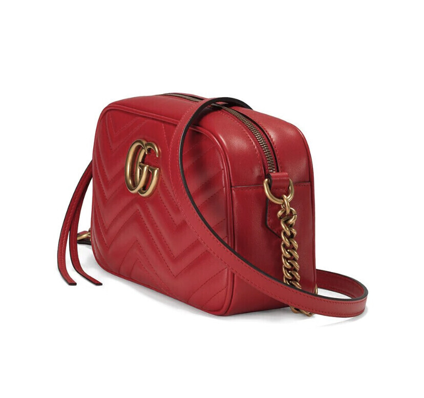 BORSA A SPALLA DONNA GG MARMONT MATELASSÉ PICCOLA ROSSO