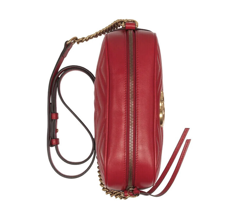 BORSA A SPALLA DONNA GG MARMONT MATELASSÉ PICCOLA ROSSO