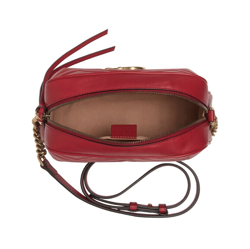 BORSA A SPALLA DONNA GG MARMONT MATELASSÉ PICCOLA ROSSO