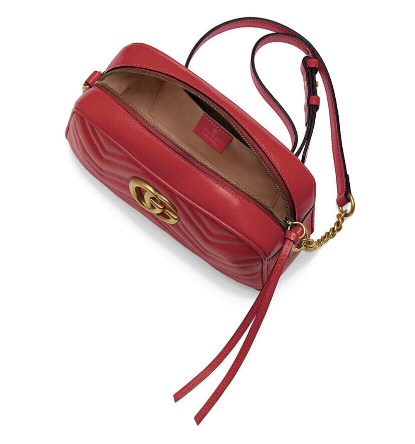 BORSA A SPALLA DONNA GG MARMONT MATELASSÉ PICCOLA ROSSO