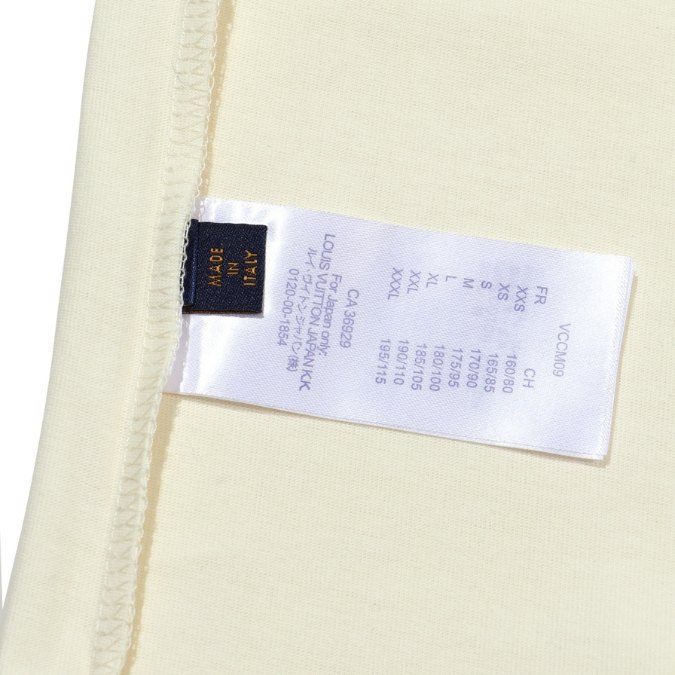LV White T-shirt Blue Floral Logo