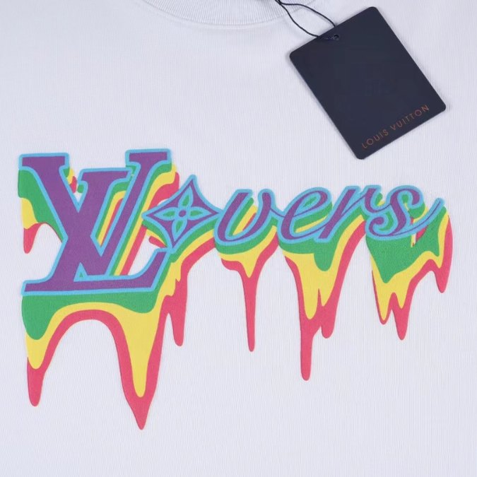 4-67.jpg LV T-Shirt Drip Print White