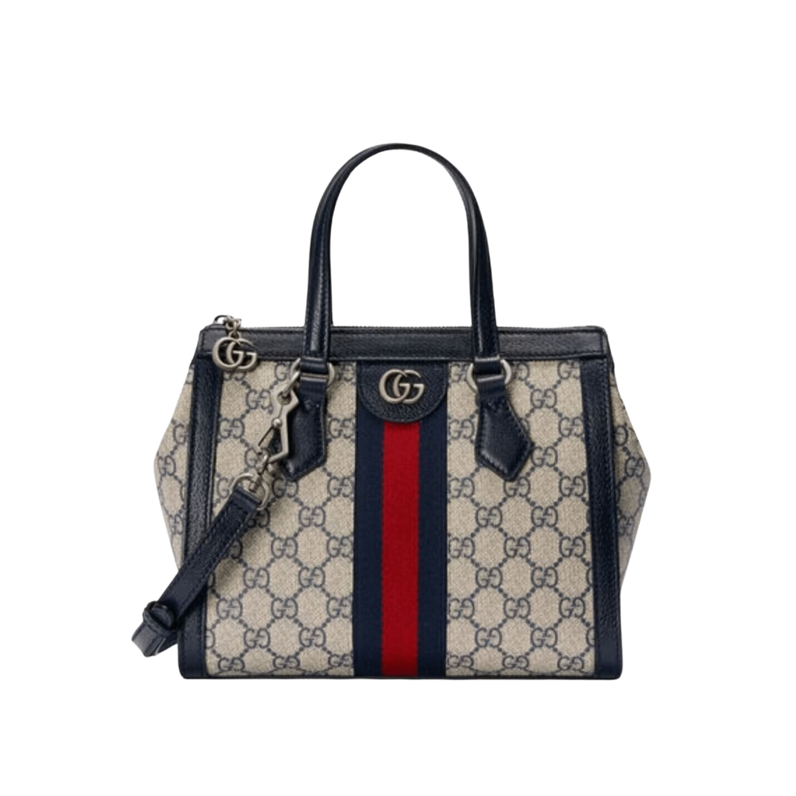 BORSA SHOPPING DONNA OPHIDIA GG SUPREME PICCOLA BEIGE E BLU
