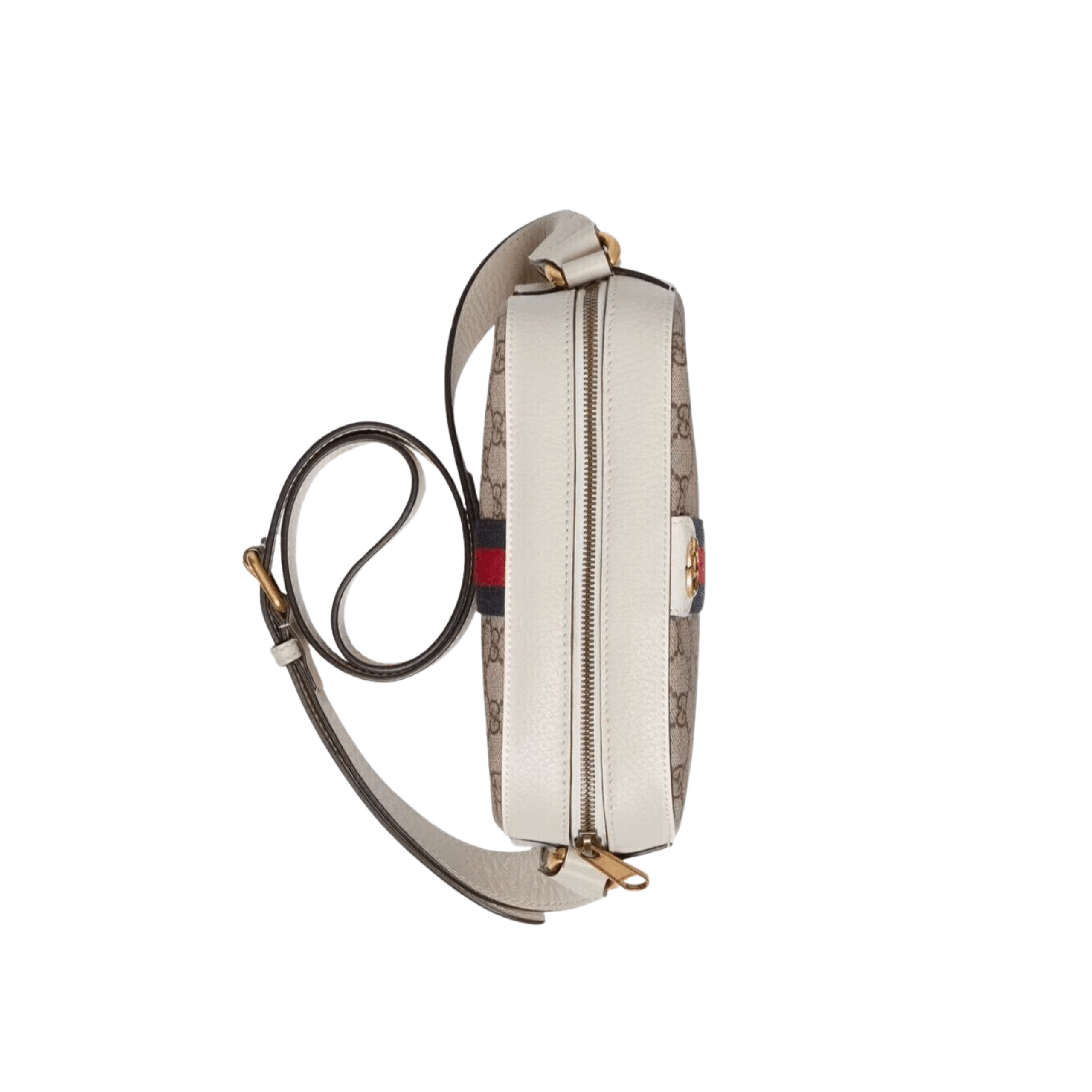 BORSA A TRACOLLA OPHIDIA GG SUPREME PICCOLA BEIGE ED EBANO