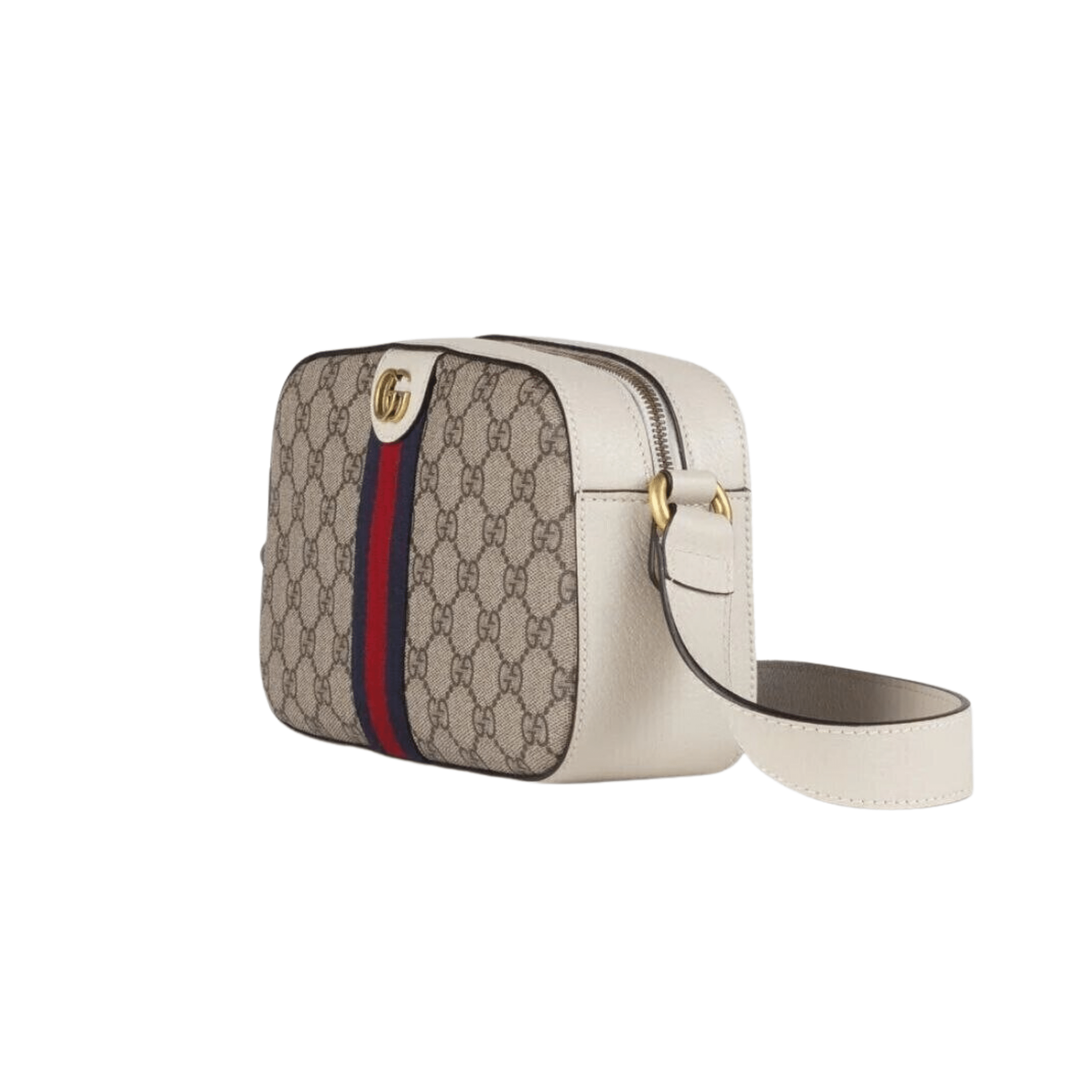 BORSA A TRACOLLA OPHIDIA GG SUPREME PICCOLA BEIGE ED EBANO