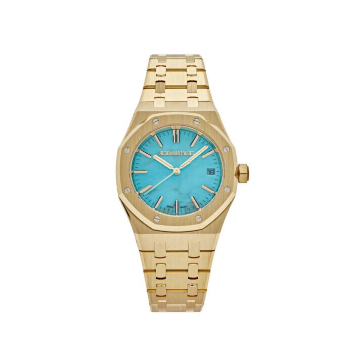 AP Royal Oak Selfwinding 15550BA.OO.1356BA.01 Yellow Gold Blue Turquoise Dial