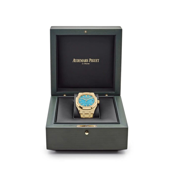 AP Royal Oak Selfwinding 15550BA.OO.1356BA.01 Yellow Gold Blue Turquoise Dial