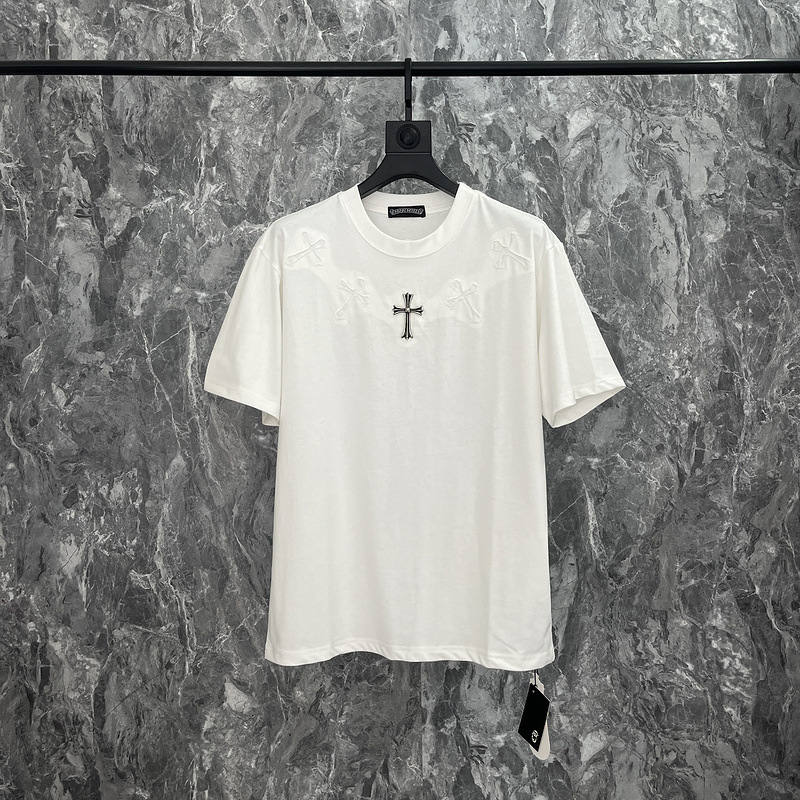 CHRM HRTS T-shirt White Cross Embroidery