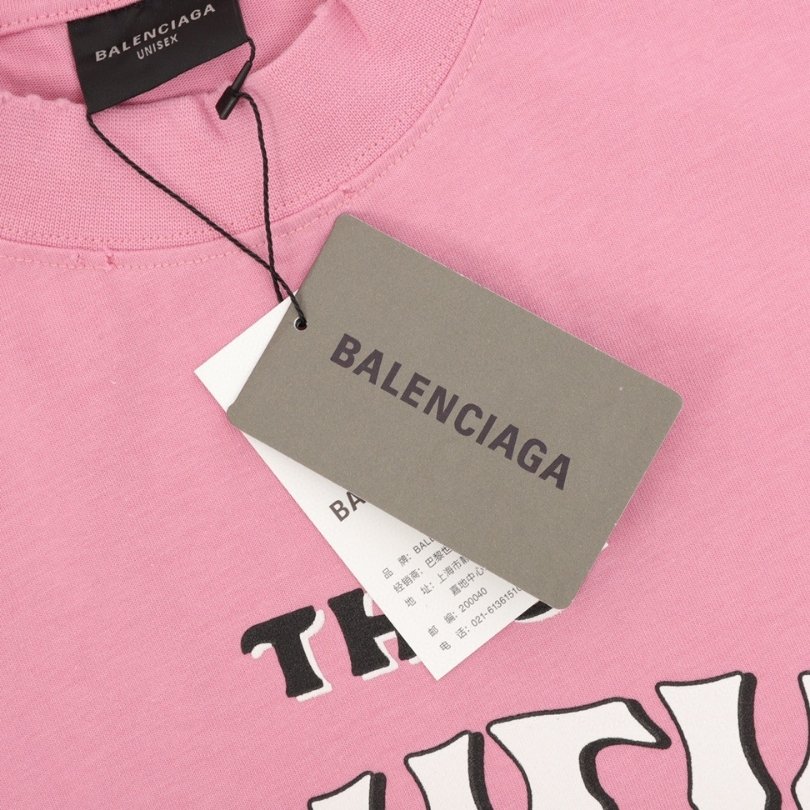 BLNCG T-shirt Graphic Slogan Distressed Pink