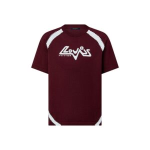 LV T-shirt Short-Sleeved Cotton Intarsia Crewneck
