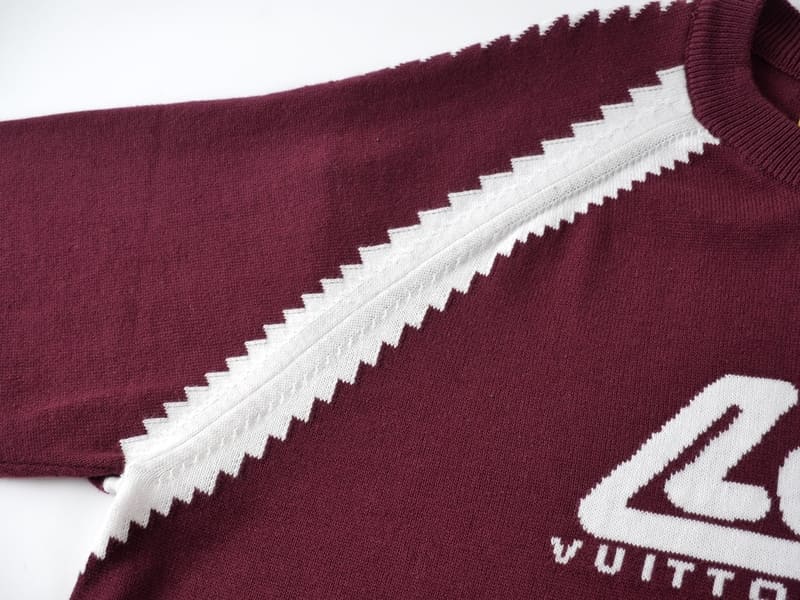 LV T-shirt Short-Sleeved Cotton Intarsia Crewneck