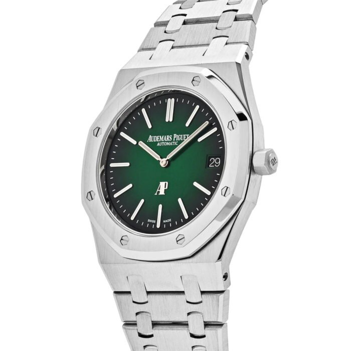 AP Royal Oak 15202PT.OO.1240PT.01 ‘Jumbo’ Extra-Thin Platinum Green Dial