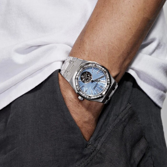 AP Royal Oak 26535PT.ZZ.1220PT.01 Selfwinding Flying Tourbillon Platinum Light Blue Dial