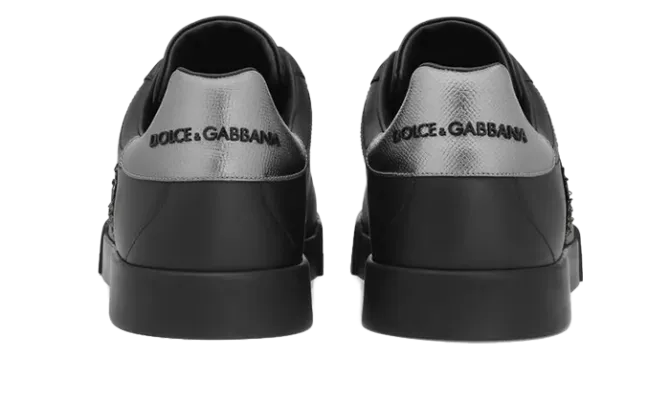 Calfskin nappa Portofino sneakers with crown patch Black