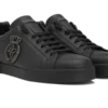 Calfskin nappa Portofino sneakers with crown patch Black