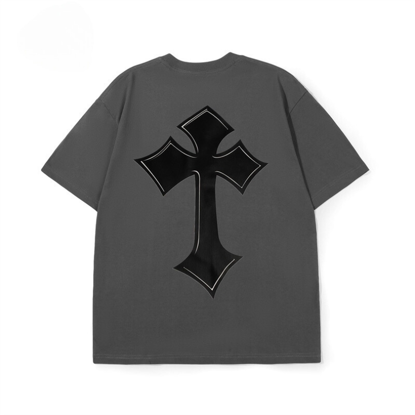 CHRM HRTS T-shirt Large Cross Grey Logo