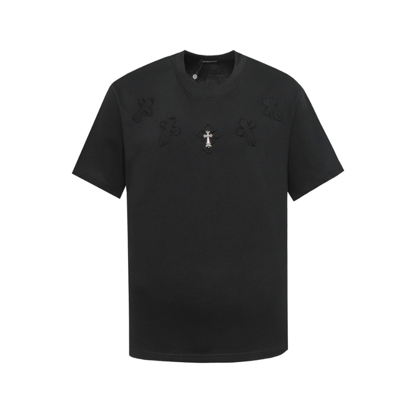 CHRM HRTS T-shirt Black Cross Embroidery