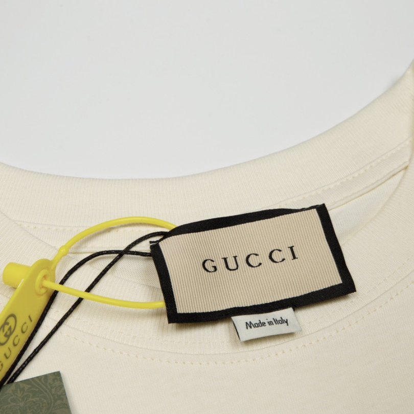 GG T-shirt Distressed Logo Beige