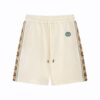 GG Shorts Beige Monogram Trim