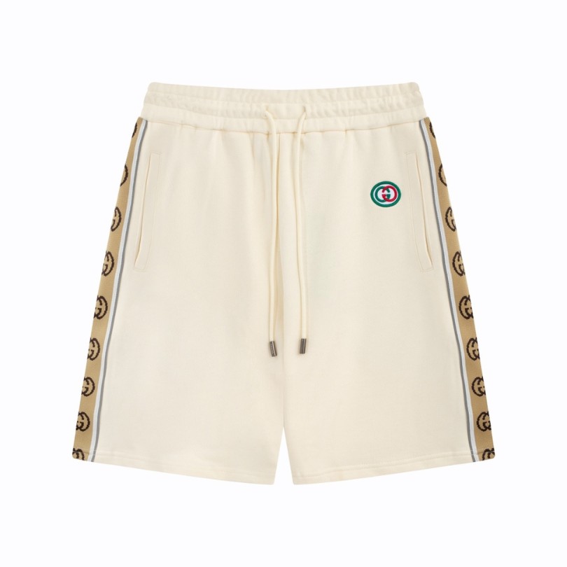 GG Shorts Beige Monogram Trim