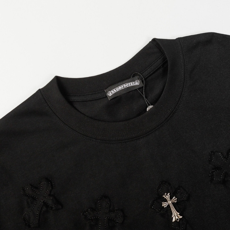 CHRM HRTS T-shirt Black Cross Embroidery