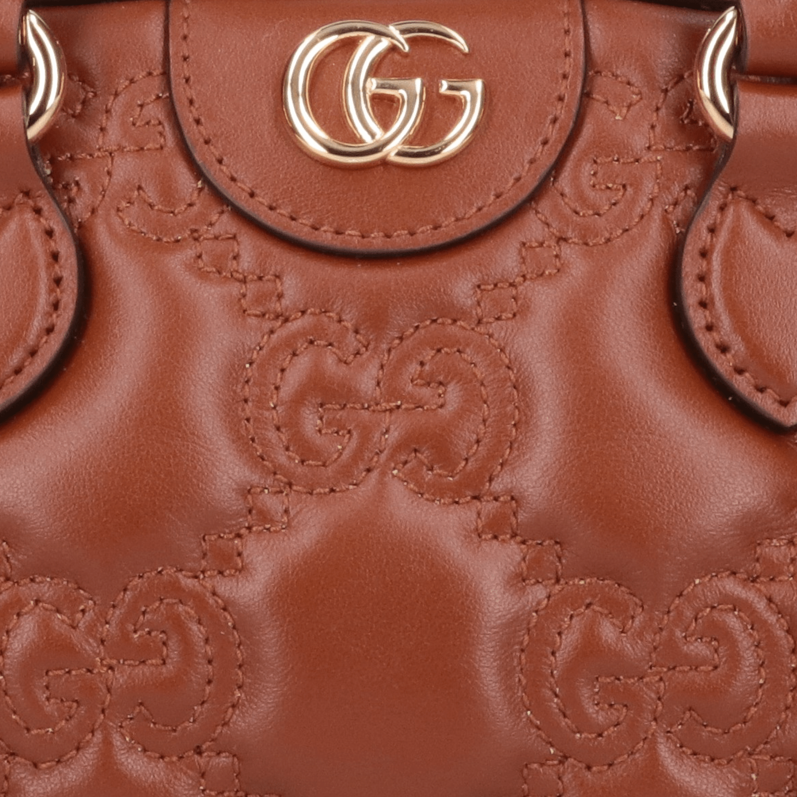 BORSA TOTE GG METALESSÉ MARRONE LOGO ORO