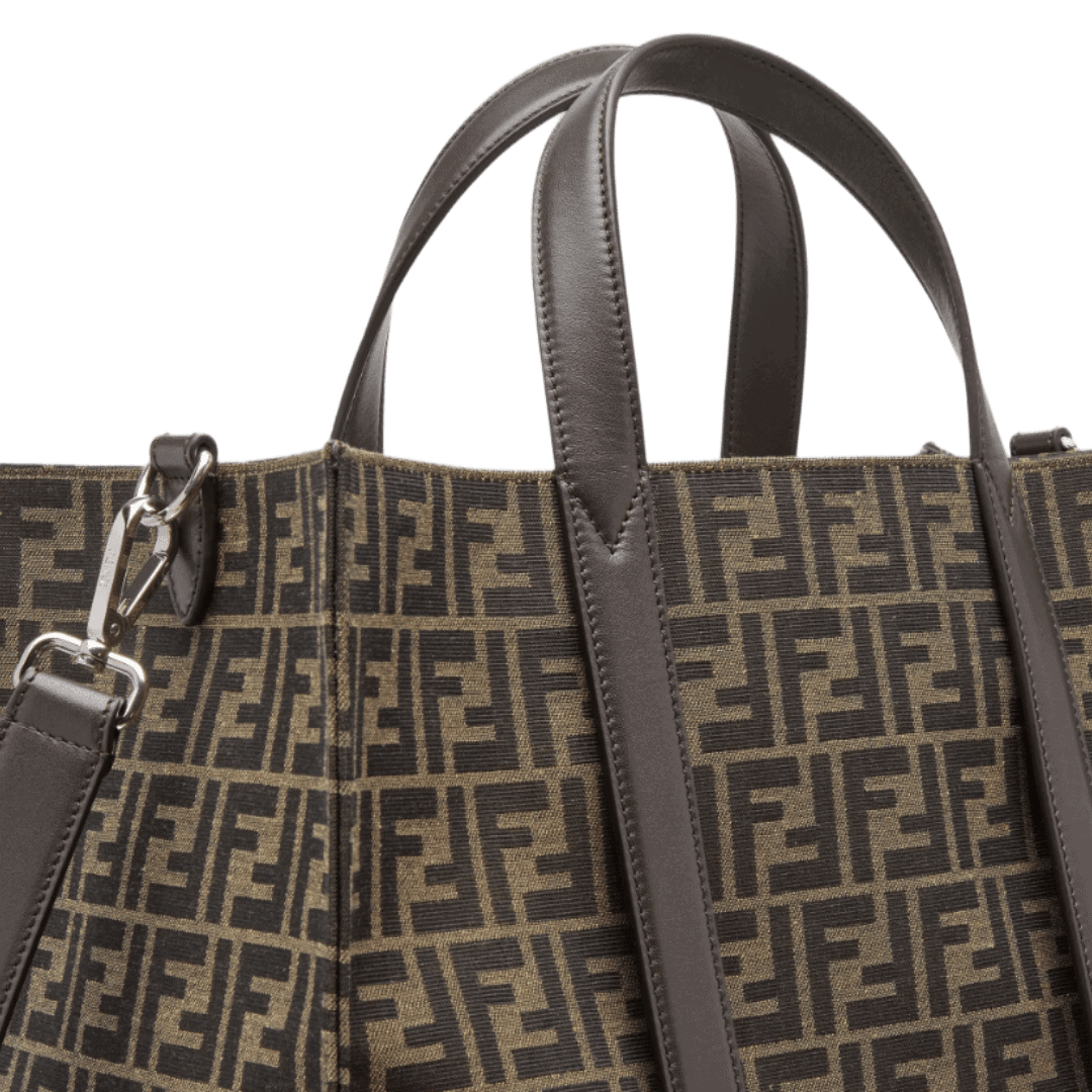 BORSA TOTE FF JACQUARD MARRONE