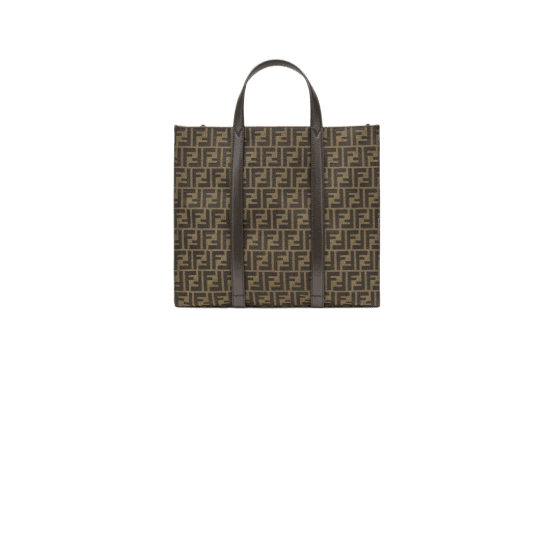 BORSA TOTE FF JACQUARD MARRONE