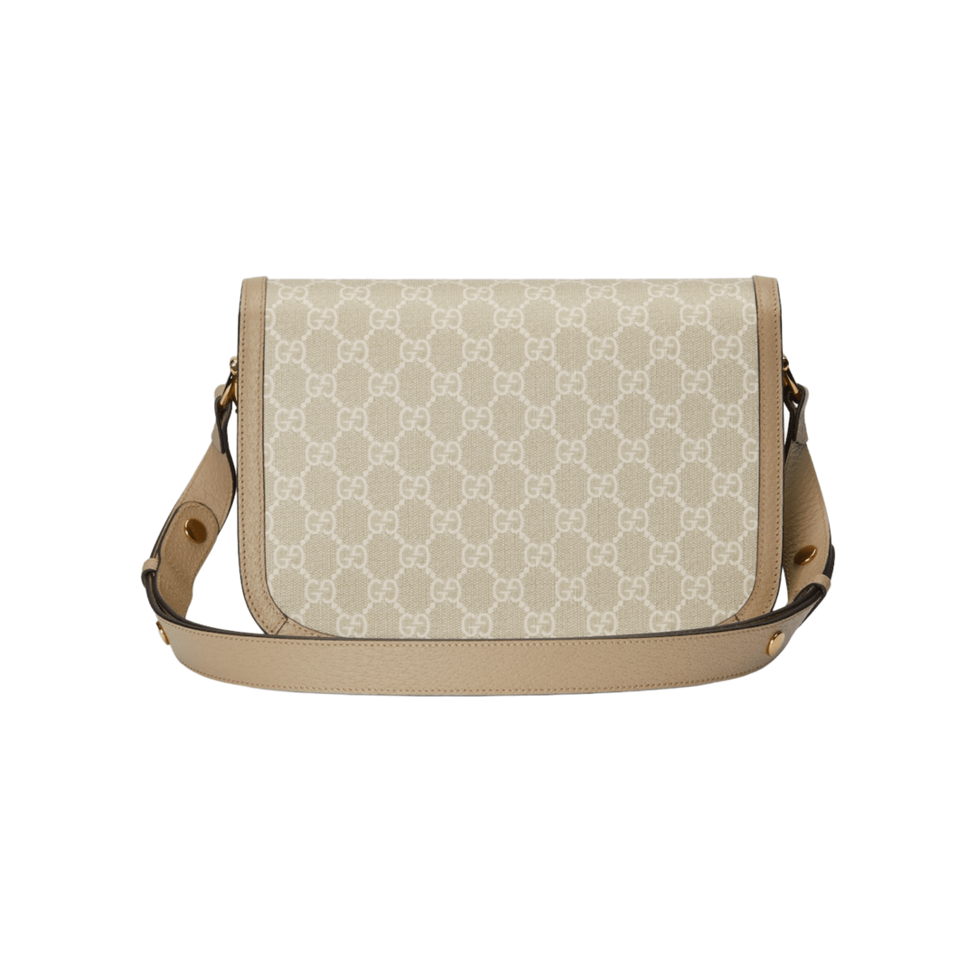 BORSA A SPALLA HORSEBIT 1955 PICCOLA IN TESSUTO GG SUPREME BEIGE ED EBANO