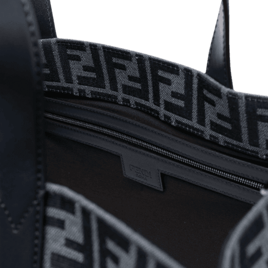 BORSA TOTE FF JACQUARD NERO GRIGIO