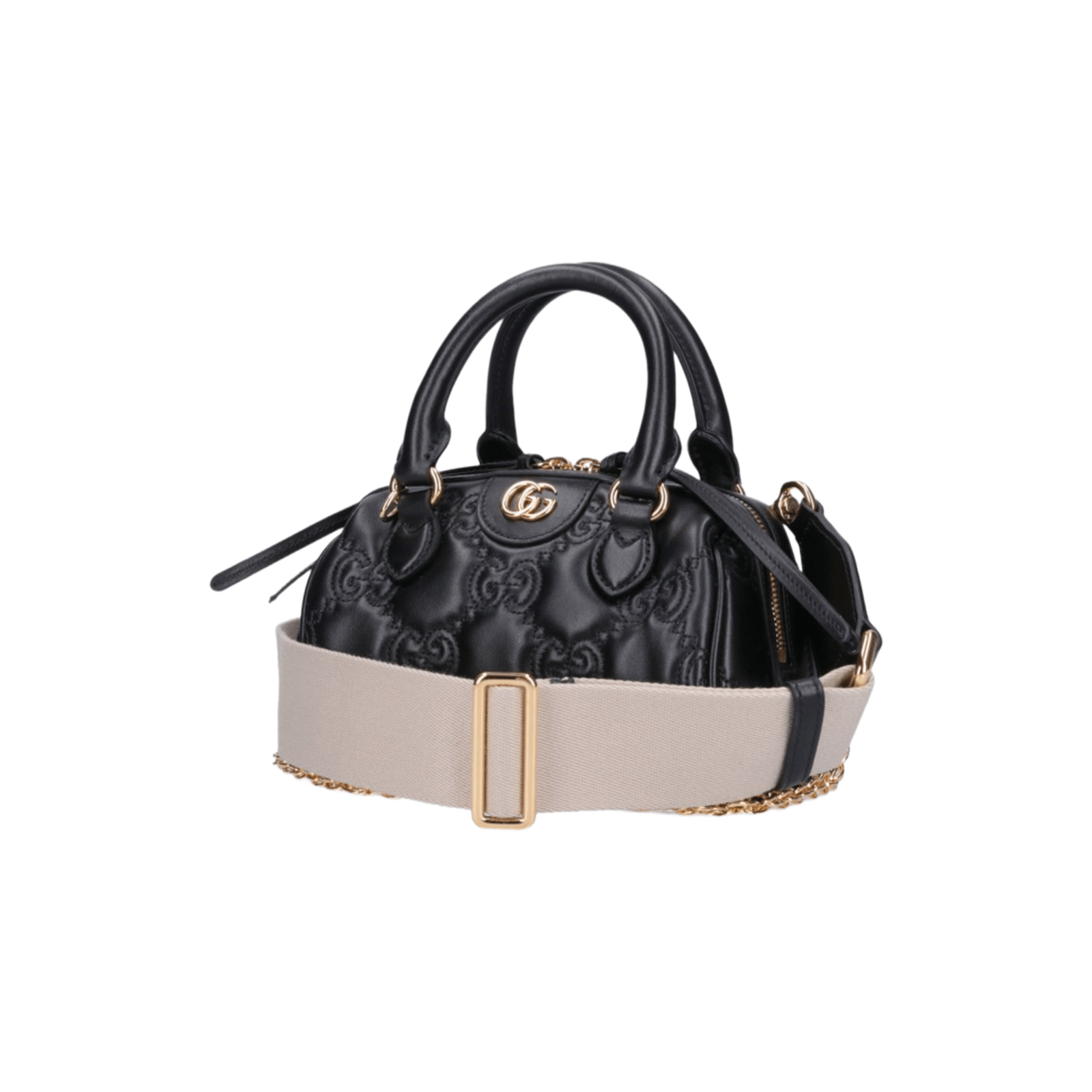 BORSA TOTE GG METALESSÉ NERO LOGO ORO