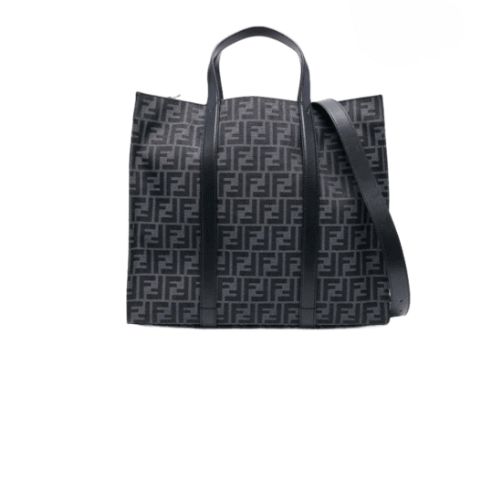 BORSA TOTE FF JACQUARD NERO GRIGIO