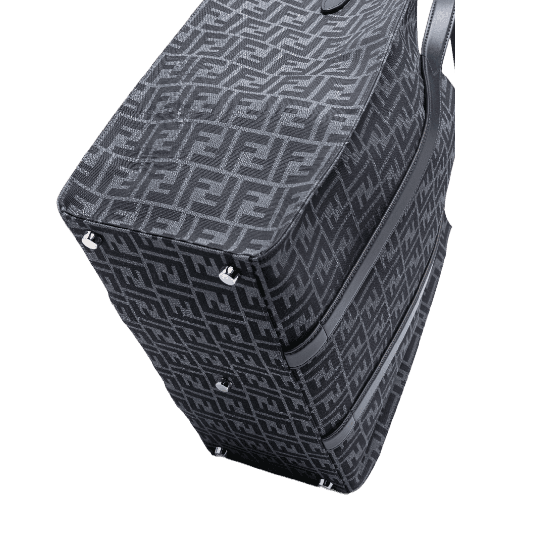 BORSA TOTE FF JACQUARD NERO GRIGIO