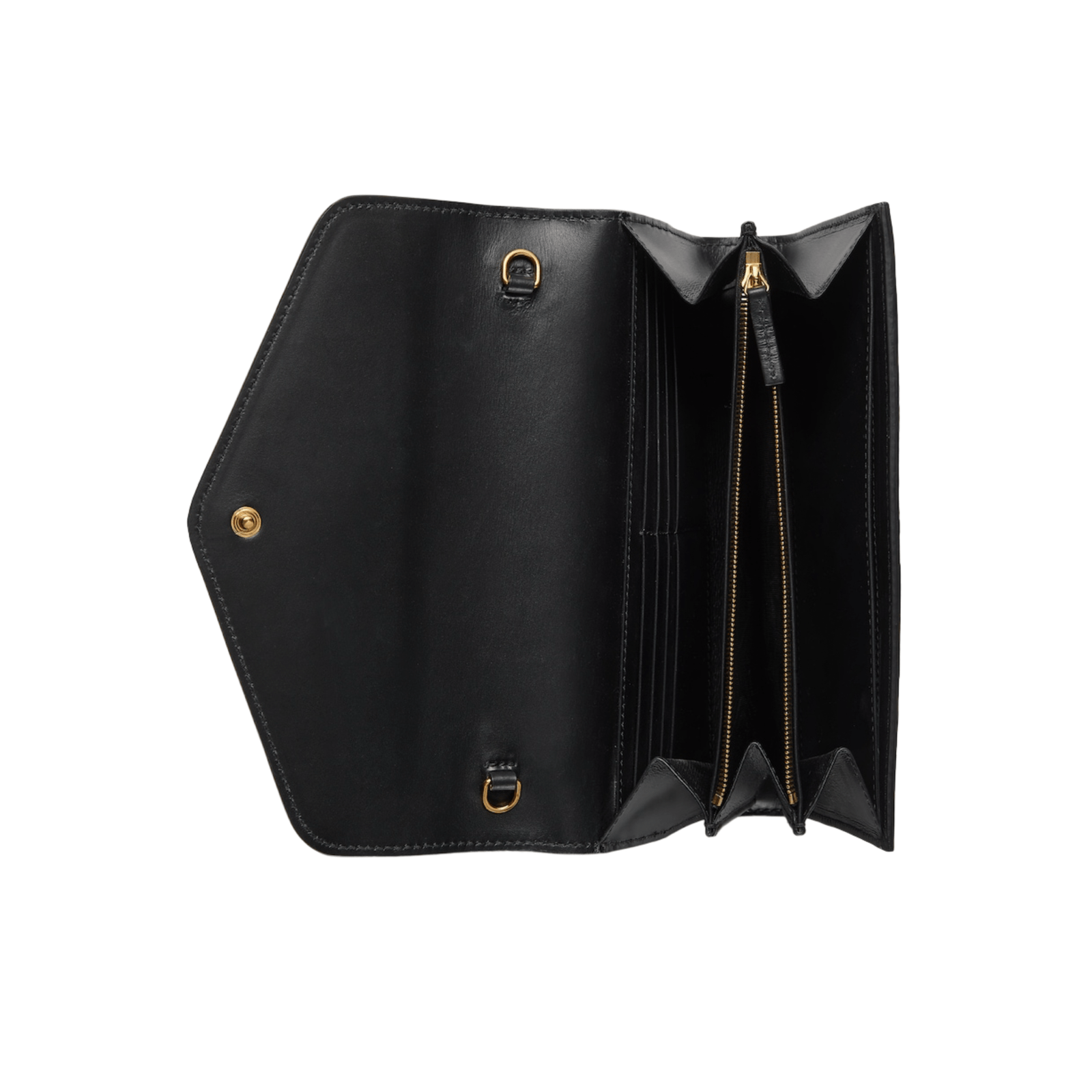 PORTAFOGLIO IN PELLE GG CON CATENA NERO