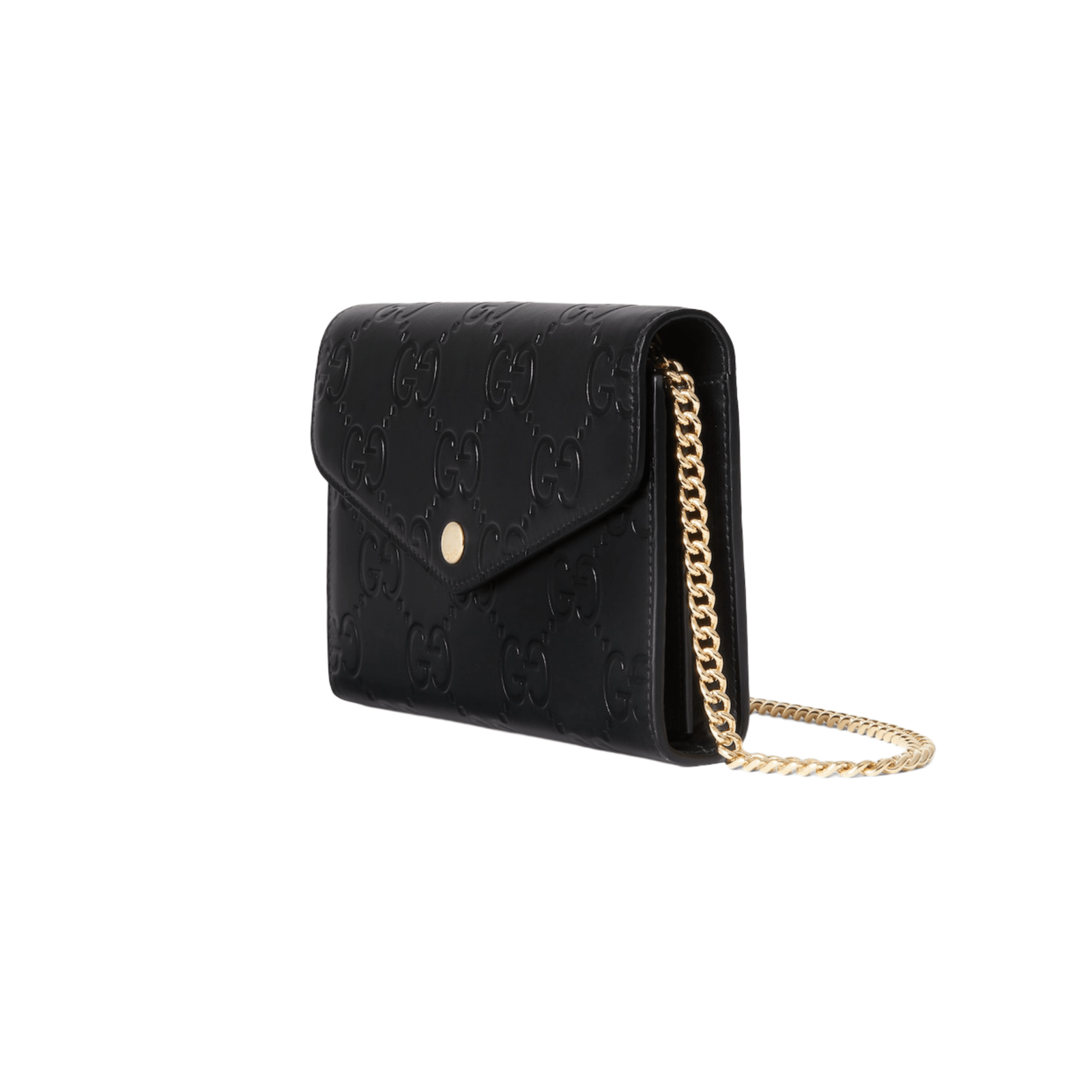 PORTAFOGLIO IN PELLE GG CON CATENA NERO