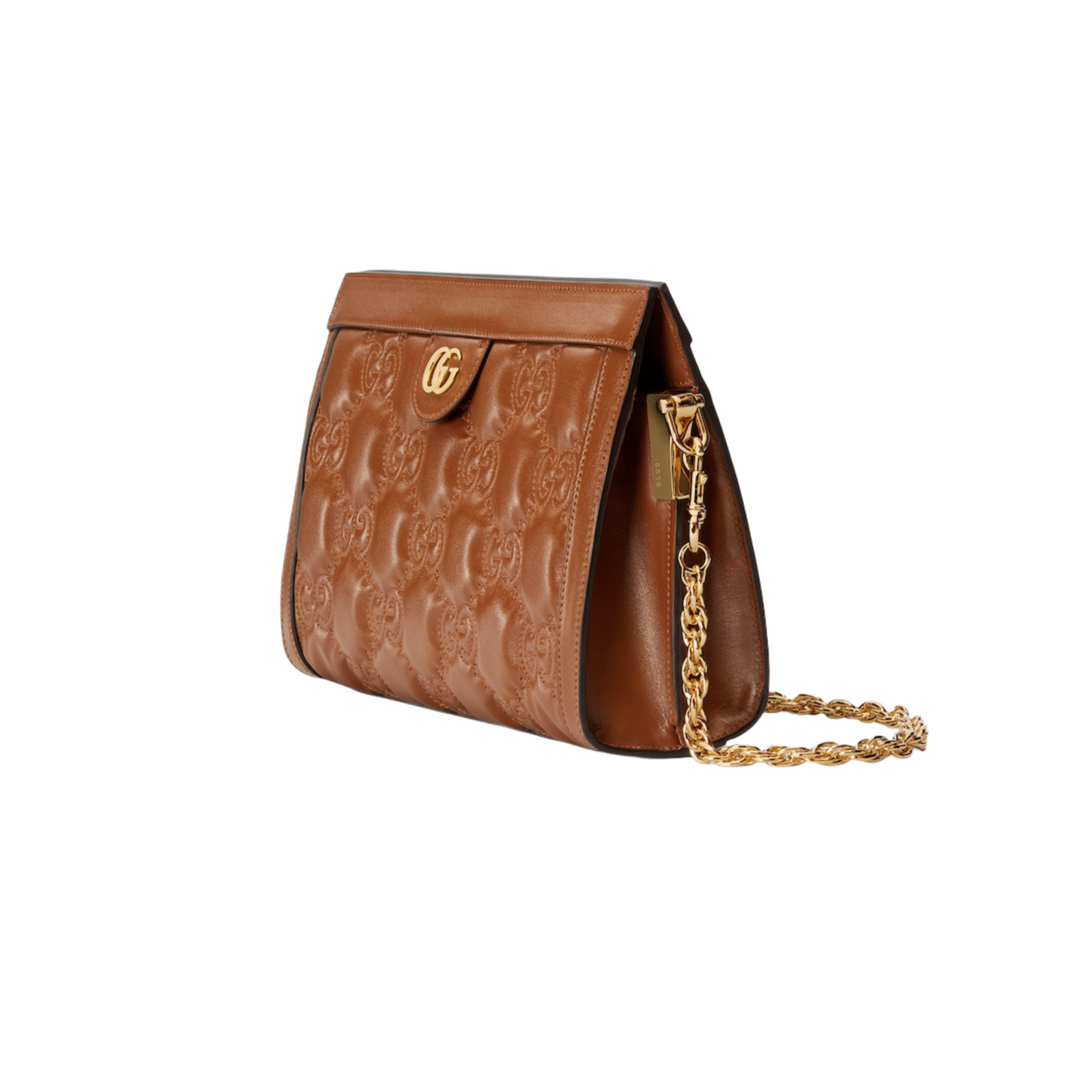 BORSA GG MATELASSÉ MISURA PICCOLA IN PELLE MARRONE CHIARO