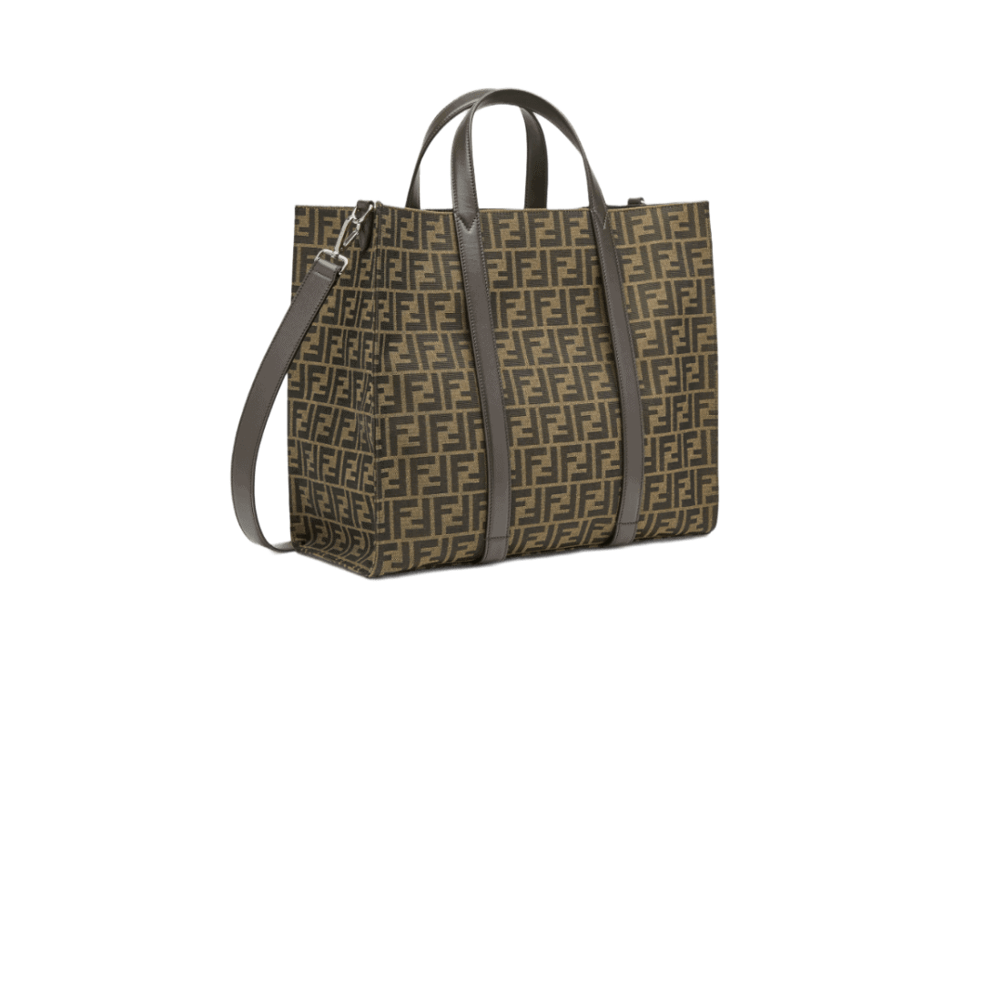BORSA TOTE FF JACQUARD MARRONE