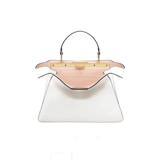 BORSA PEEKABOO ISEEU MEDIUM IN PELLE DI VITELLO BIANCA