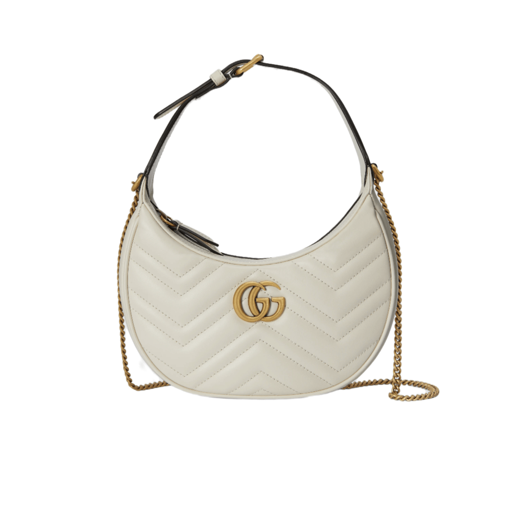 BORSA A MEZZALUNA MINI GG MARMONT BIANCA