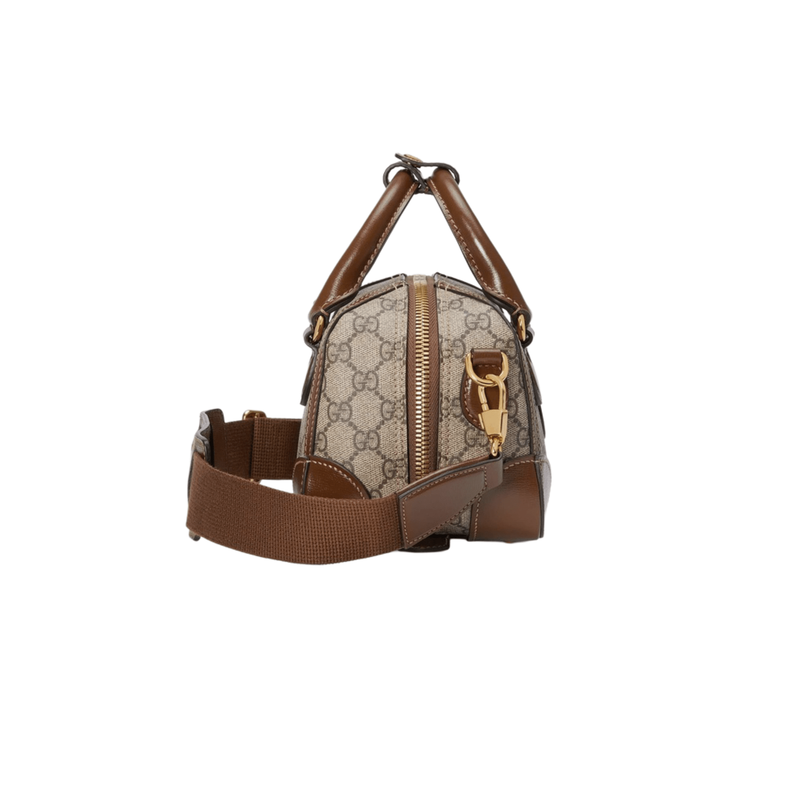 BORSA DA VIAGGIO PICCOLA CON G TELA SUPREME BEIGE ED EBANO